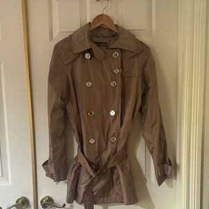 Steve Madden Brown Double-Breasted Trench Coat